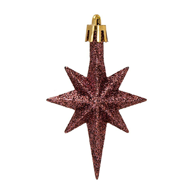 Декоративное украшение Набор 4шт 8,5х5,5см Звезда серия Бургунд микс пластик 000000000001224134