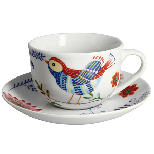 Чайный набор Синяя птица Коралл, 220мл, 12 предметов 000000000001132339
