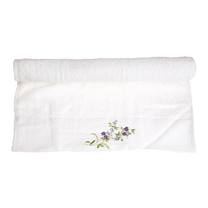 Полотенце махровое Незабудки Любимый дом, белый, 35?70 см 000000000001125107