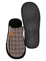 Тапочки домашние 45 мужские клетка коричневый полиэстер/ПВХ 000000000001228808