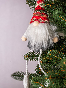 Декоративное украшение Дед Мороз с бородой и ногами 11х7х29см MANDARIN полиэстер 000000000001209339