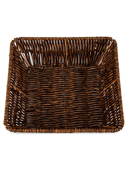 Корзина плетеная универсальная 20х20х7см квадратная коричневый полипропилен/жезезо 000000000001227672