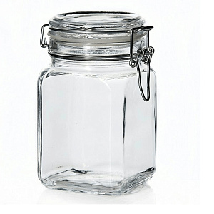 KREMLIN Банка для сыпучих продуктов 1,05л PASABAHCE металлическая клипса стекло 000000000001128657