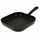 Сковорода Гриль 26х26х4,5см FORA бакелитовая ручка черный алюминий
