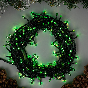 Гирлянда-Нить 7м 180LED LUAZON LIGHTING IP20 8 режимов 220В тёмная нить свечение зелёное 000000000001207994