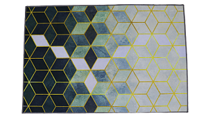 Коврик придверный 60x90см LUCKY Ромбы зелёный/жёлтый полиэстер 000000000001203638