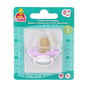 Соска-Пустышка Цветочек Lubby, от 0 месяцев, латекс 000000000001135439