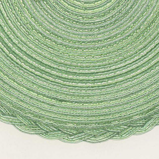 Салфетка сервировочная D38см DE'NASTIA декор коса зеленый меланж 100% полиэстер 000000000001208011