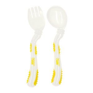 Набор для кормления Изогнутая ручка Lubby, от 6 месяцев, полипропилен 000000000001140716