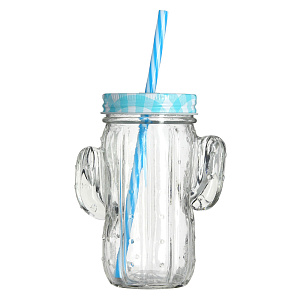 Кружка-банка 400мл Кактус стекло 000000000001170138