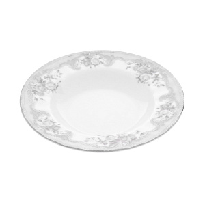 Глубокая тарелка Платиновый вензель Porcelaine Czech Gold Hand s.r.o., 21.5 см 000000000001136187