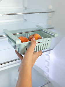 Органайзер для холодильника 20(28)x15,5x6см голубой пластик 000000000001214203