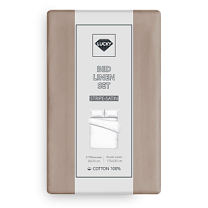 Комплект постельного белья 2сп 50х70см-2шт LUCKY капучино страйп-сатин хлопок 000000000001218164