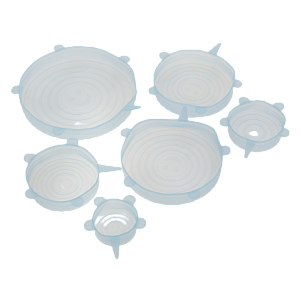 Набор крышек 6шт МУЛЬТИДОМ. Диаметры 6,5см 9см 11см 14см 16см 19,5см. Высота от 2,5 до 3,2см. Силикон 000000000001192487