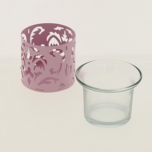 Подсвечник метал стекл ажур микс R000116 000000000001182146