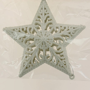 Украшение декоративное Звезда 12см белый R010498 000000000001191475