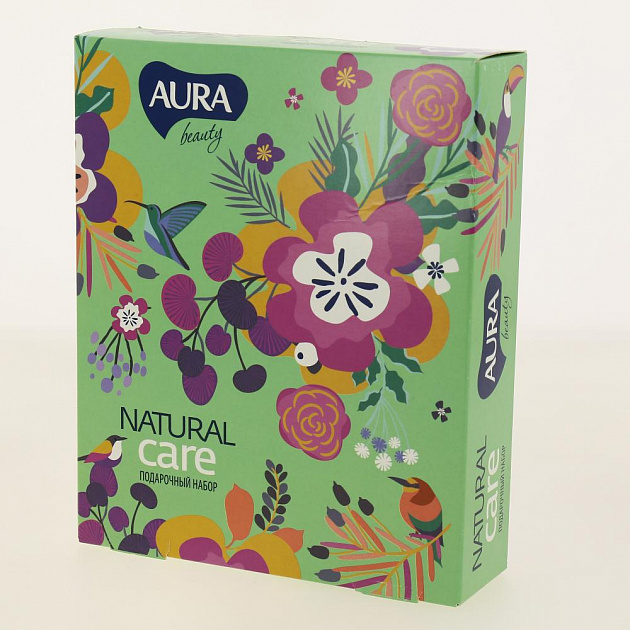 Набор подарочный Aura Beauty Natural Care гель для душа 260мл+крем для рук восстанавливающий 75мл,25718 000000000001193092
