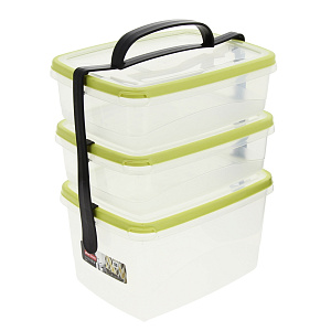 Набор емкостей для хранения продуктов с ручкой Bico Plast-team, 1.3л, 1.3л, 2.3л, 3 шт. 000000000001132500