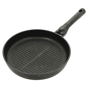 Сковорода Гриль 26см НЕВА МЕТАЛЛ ПОСУДА Ферра индукция съемная ручка алюминий 000000000001169024