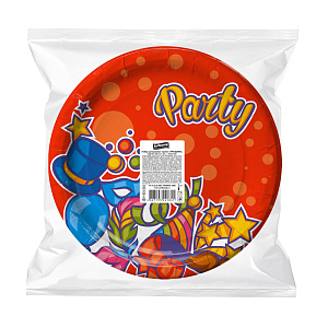 Набор тарелок одноразовых 6шт 23см AVIKOMP ПРАЗДНИК с печатью картон 000000000001219323