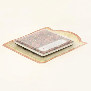 Термометр Красные узоры декоративный жидкостный, бытовой в корпусе из фаянса (доломитовая керамика) / 10x10см арт.77229 000000000001195744