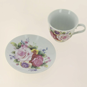 Набор чайный (13) 6 чашек 250мл+6 блюдец+чайник 1000мл, подар.уп ,CM-F13-SGB-029 000000000001170027