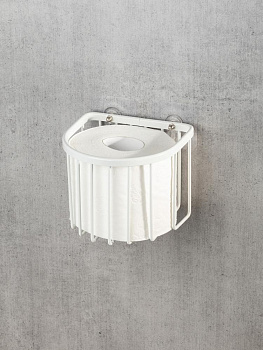 Держатель для туалетной бумаги 13,7x13x10,5см DE'NASTIA белый алюминий 000000000001227448