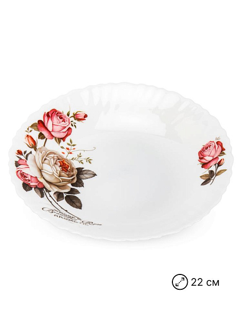 Тарелка суповая 22см FARFORELLE Rose стеклокерамика 000000000001228254