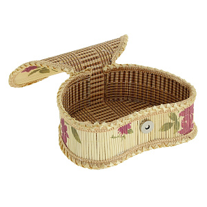 Шкатулка Цветочная, 19?14?7 см, бамбук 000000000001082428