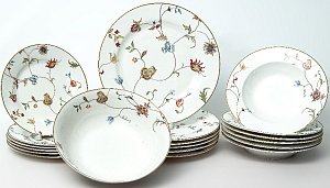 Набор столовой посуды 19 предметов BALSFORD Латона Персия (десертная 19см-6шт/суповая 21см-6шт/обеденная 27см-6шт/салатник 1,4л) фарфор 000000000001204618