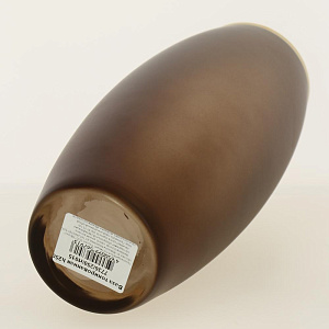 Ваза стеклянная бочка высотой 26 см, Тонировка Горький шоколад, золотой ободок.7736/250/rt0015 000000000001191040