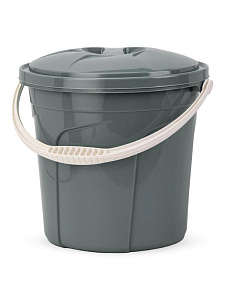 Ведро 5л с крышкой серый полиэтилен 000000000001227322