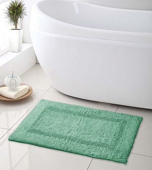 Коврик для ванной DE'NASTIA 60х100см 100%Хлопок зеленый Индия M111154 000000000001181097