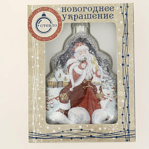 Новогоднее подвесное украшение Дед Мороз из стекла 2х9,5х8см 81806 000000000001201793