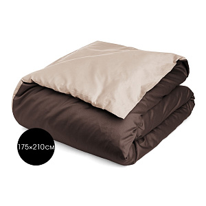 Пододеяльник 175x210см DE'NASTIA NEW сатин 2х-сторонний бежевый/коричневый хлопок 000000000001215774
