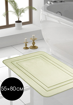 Коврик для ванны 55x80см DE'NASTIA Soft Collection memory оливковый полиэстер 000000000001215835
