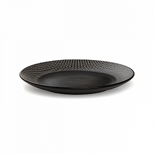 Тарелка десертная 21см DE'NASTIA СКАНДИ горох черный/белый керамика 000000000001224461