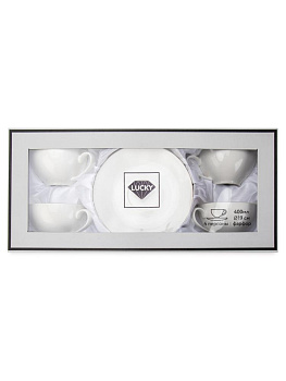 Набор чайный 8 предметов Классик с серебром подарочная упаковка фарфор 000000000001228341