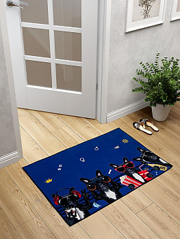 Коврик придверный 60х90см тёмно-синий/тёмно-серый Собаки M111203 000000000001200463
