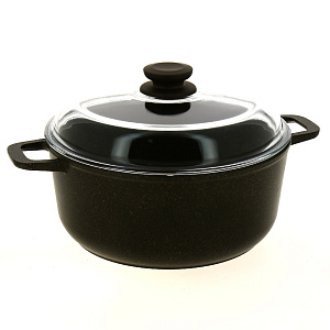 Кастрюля 3л TIMA Мускат стеклянная крышка утолщенное дно ИНДУКЦИЯ алюминий 000000000001190503