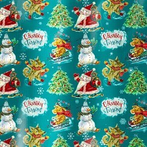 Бумага упаковочная 68,5х100см ИНТЕРПАК Еловые бусы 000000000001215334