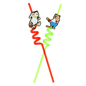 Набор трубочек для коктейля Животные Pap Star, 27 см, 2 шт. 000000000001142507