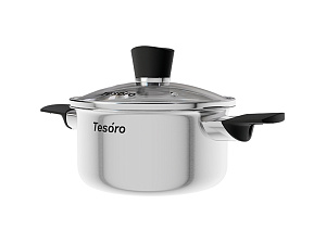 Кастрюля 1,5л НЕВА МЕТАЛЛ ПОСУДА Tesoro Siena нержавеющая сталь 000000000001221907
