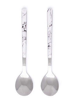 Набор чайных ложек 2шт LUCKY мраморная ручка нержавеющая сталь ABS пластик 000000000001210810