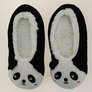Туфли домашние (тапки) Животные флис черный/белый р.39-40 100%пэ J000056(39-40) 000000000001187760