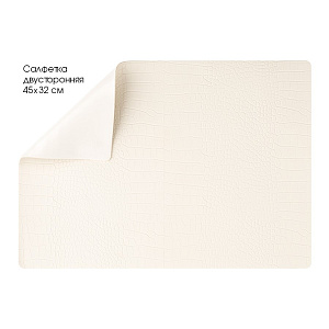 Салфетка сервировочная 45x32см DE'NASTIA Крокодил белый ПВХ 000000000001214096