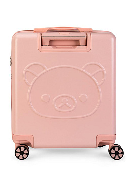 Чемодан на колесах S (38х20х43см) мишка розовый ABS 000000000001226530