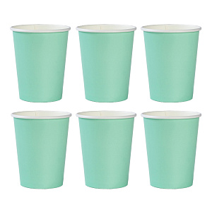 Набор стаканов бумажных 6шт 250мл Веселая Затея Пастель мятный 000000000001211896