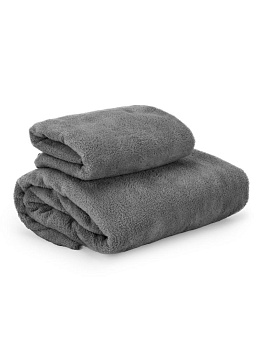 Набор полотенец 35х75см+140х70см темно-серый микрофибра полиэстер 000000000001229655