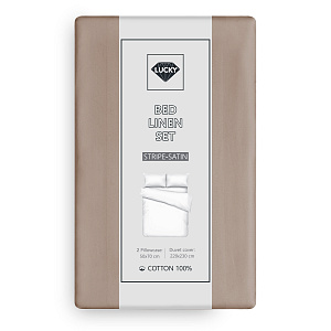 Комплект постельного белья Евро 50х70см-2шт LUCKY капучино страйп-сатин хлопок 000000000001218162